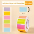 Roll of 500 colorful art paper self-adhesive label stickers, 25x15mm rectangle tags. - 500 Pieces/Pack / Multicolor Style (C1128)