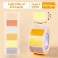 Set of 500 self-adhesive colored roll labels in light shades for organizing and handwriting - 500 Pieces/Pack / Light Color Series Style (C1129)