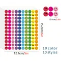 Detailed view of colorful smiley face reward stickers with dimensions and style variety - Cartoon Smiley Style (C684) / 1 Piece