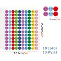 Detailed size specifications for 10-color reward smiley face sticker sheets for kids - Cartoon Smiley Style (C688) / 1 Piece