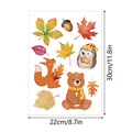 Cute autumn forest animal and maple leaf static window sticker sheet, size 22x30cm - Style A299 / 22*30cm Per Sheet