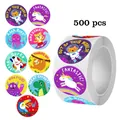 500pcs roll of colorful cartoon animal reward stickers for teacher encouragement and DIY - Cartoon Animal Series (C722) / 500 Sheets/Roll