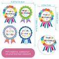 Detailed dimensions and features of waterproof PVC Happy Birthday reward stickers (82) - Badge Sticker (A398) / 14.9*19.5cm