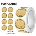 500 pegatinas de papel Kraft floral para decoración de regalos y pastelería - Estilo C650 / Diámetro 5.0cm / 500 Piezas