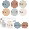 Set of one inch round thank you stickers in muted earthy tones for minimalist packaging - Mixed Morandi Colors (C622) / 500 Pieces/Pack