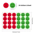 Set of 24 emotion reward stickers featuring red sad faces and green happy faces on one sheet - Red & Green Dual Color (Happy/Sad) (C679) / Single Sheet (11x18.5cm)