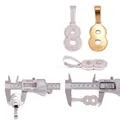 Iced out number 8 hip hop pendant in silver and gold finishes with measurements - Number 8 (FP1811-8) / Silver