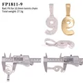 Hip hop number 9 pendant in silver with iced out stones measuring 62.04mm length - Number 9 (FP1811-9) / Silver
