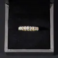 Élégante bague d'éternité en argent S925 sertie de moissanites de taille émeraude - Style Moissanite Blanche (BR2046) / Or / Taille US 6