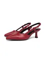 Eleganti sandali slingback rossi a punta con tacco a spillo per donne stile ufficio - 38 / A scatto / Rosso Opaco