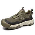 Herren-Wanderschuhe in Olivgrün mit atmungsaktivem Mesh und robuster Sohle - 46 / Khaki (8862)