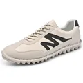 Retro men's beige German army trainer with soft rubber lug sole - 38 / Sand