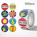 Roll of 500 motivational reward stickers featuring colorful designs for kids and students - Reward Style (C142) / 500 Pieces/Pack