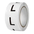 Self-adhesive round clothing size sticker roll with black L letter on white background - Round Size Sticker (L) / L Size (ai-500 Pieces/Pack)