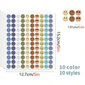 Colorful smiley face reward stickers for kids showing 10 styles and dimensions of 5x6 inches - Cartoon Smiley Style (C687) / 1 Piece