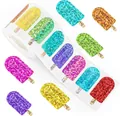 Vista detallada de pegatinas de polos brillantes de colores para sellar envases de regalo. - Estilo Polo de Hielo (Y219)