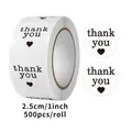 Premium 1 inch round thank you stickers roll for gift sealing, 500 pieces per roll - Thank You Serif (C27) / 500 Stickers/Roll / 25mm