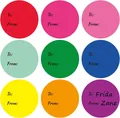 Colorful circular gift labels set for DIY packaging stickers and personalized name tags - Bright Color Palette (YJ-560-B) / Flat Sheet