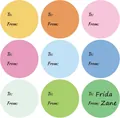 Multicolor round circular gift label stickers with To From design for DIY packaging tags - Fresh Color Palette (YJ-560-D) / Flat Sheet