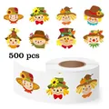 Rollo de 500 lindos adhesivos de espantapájaros para decoración de fiestas de bricolage - Estilo C851 / 500 Pegatinas/Rollo
