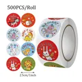Roll of 500 cute cartoon animal reward stickers for kids, 1-inch diameter size - Cartoon Reward Stickers (C136) / 500 Pieces/Pack / Multicolor Animal Set C136