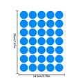 Foglio di 35 etichette adesive circolari blu per scuola o ufficio, formato 14,5x20 cm - Blu (c830)