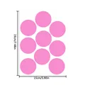 Un foglio di adesivi tondi rosa autoadesivi con le dimensioni totali di 15x19 cm - Rosa (c831)