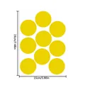Foglio di nove adesivi circolari gialli vuoti autoadesivi con misure indicate - Giallo (c831)