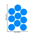 Un foglio di nove adesivi circolari blu brillante 19x15 cm per la scuola e la sigillatura - Blu (c831)