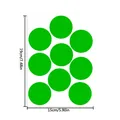 Set di 8 adesivi tondi verde brillante su un foglio da 15x19cm - Verde Chiaro (c831)