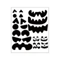 Halloween pumpkin face decoration stickers with various spooky black adhesive expressions - 1 Piece / Style A