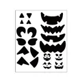 DIY Halloween pumpkin facial expression stickers set with black cartoon ghost faces - 1 Piece / Style B