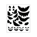 Black Halloween pumpkin facial expression stickers set for party DIY decoration - 1 Piece / Style C
