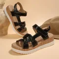 Modern black women's platform sandals featuring comfortable non-slip soles for summer - 36 / Black
