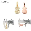 Pendentif Hip Hop lettre S en argent sterling S925 avec Moissanite et mesures - Pendentif Lettre S (FP2206-S) / Or / Lettre S