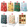 Detailed dimensions and specifications of Christmas kraft paper gift bags with matching stickers - S621 (S621) / Set of 12 / S621 Style