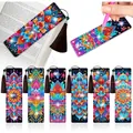 Segnalibro per pittura diamante 5D fatto a mano con motivo mandala e nappa in pelle PU - Stile 9 (Mandala Colori Vivaci - Set da 6) / Confezione da 6 (Include Cordino e Nappina)