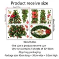 Set de 4 pegatinas de pared navideñas con árboles y campanas, tamaño 60x90cm - Juego de Decoración de Árbol y Corona (SD005)
