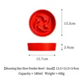 Red ceramic meteor slow feeder bowl for cats and dogs, small size 180ml - S / Orange Red