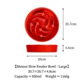 Large red ceramic slow feeder pet bowl with meteor pattern for dogs and cats 850ml - L / Orange Red
