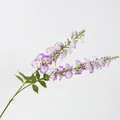 Flores artificiales de color púrpura y blanco estilo Monet para decoras de boda - Espuela de caballero de 2 ramas / Violeta Claro