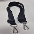 Adjustable black nylon phone wrist strap with dual silver lobster clasps for easy attachment. - Black Adjustable Strap (50cm, 2.5cm Wide)