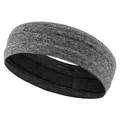 Nonslip sports headband in heathered grey with interior silicone anti-sweat strip - Sweatband (2103) / Gray