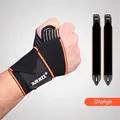 Adjustable sports compression wrist wrap in orange for powerlifting and gym support - Black With Orange / One Set