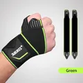 Professional black compression wrist support brace with green trim for weightlifting - Black With Green / One Set
