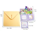 3D butterfly pop-up birthday card set with yellow envelope and detailed size guide - 3D Greeting Card (S831) / Envelope Included