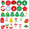 Set of 48 colorful Christmas paper gift tags featuring festive holiday designs and shapes - S356 Style / 27 Pieces/Pack