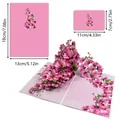 Tarjeta de felicitación pop-up 3D con diseño de escultura de orquídea rosa y medidas - Orquídea Mariposa (S945) / Sobre incluido