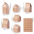 Set di scatole regalo di Natale a forma di casetta di pan di zenzero di varie dimensioni - Casetta in Stile Europeo (DD4047) / Set da 24
