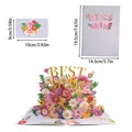 Tarjeta de felicitación 3D Best Mom con un diseño vibrante de escultura floral de papel - Tarjeta 3D Día de la Madre (S936) / Sobre incluido